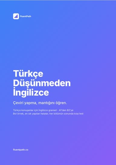Türkçe Düşünmeden İngilizce kapak